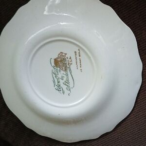 Elegant Ivory Dinner Plate with Gold Trim